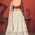 Pearl White Thread with Sequins embroidered art silk semi stitched lehenga