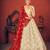 Beige Thread with Sequins embroidered art silk semi stitched lehenga