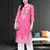Ada Hand Embroidered Onion Pink Faux Georgette Lucknow Chikan Women Kurta With Slip - A411159