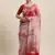 Light Peach Organza Digital Printed Saree With Art blouse piece