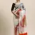 Off White Organza Digital Printed Saree With Art blouse piece