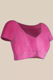 Women'S Pink Organza Digital Printed Saree With Art Silk Blouse Piece