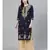 Hand Embroidered Navy Blue Cotton Lucknow Chikan Women Kurta