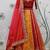 Captivating Red, Orange and Yellow Thread with Sequins embroidered art Silk Lehenga choli