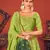 Fluorescent Green Thread with Sequins embroidered art silk semi stitched lehenga