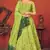 Fluorescent Green Thread with Sequins embroidered art silk semi stitched lehenga