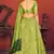 Fluorescent Green Thread with Sequins embroidered art silk semi stitched lehenga