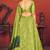 Fluorescent Green Thread with Sequins embroidered art silk semi stitched lehenga