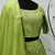 Fluorescent Green Thread with Sequins embroidered art silk semi stitched lehenga