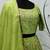 Fluorescent Green Thread with Sequins embroidered art silk semi stitched lehenga