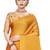 Mustard plain silk blend saree with blouse