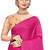 Pink plain silk blend saree with blouse