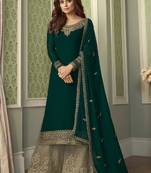 Green embroidered georgette salwar