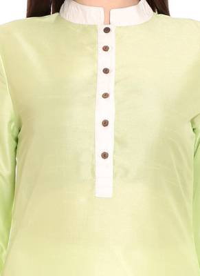 Green plain rayon ethnic-kurtis 3
