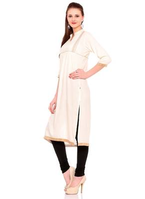 Cream embroidered rayon ethnic-kurtis 2