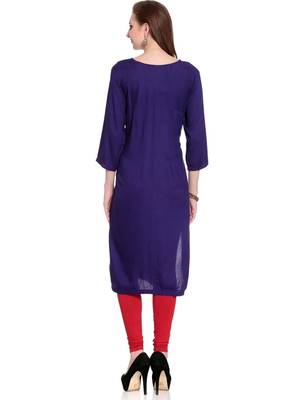 Purple embroidered rayon ethnic-kurtis 2