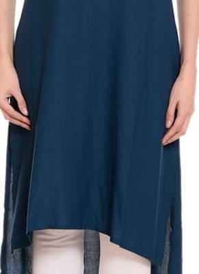 Blue embroidered crepe ethnic-kurtis 3