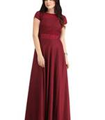 Maroon plain rayon long-kurtis