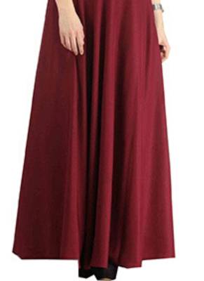 Maroon plain rayon long-kurtis 3