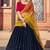 Navy Blue embroidered georgette semi stitched lehenga