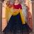 Navy Blue embroidered georgette semi stitched lehenga