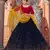 Navy Blue embroidered georgette semi stitched lehenga