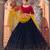 Navy Blue embroidered georgette semi stitched lehenga