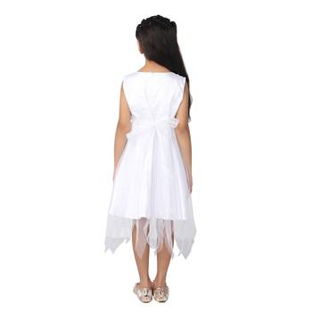 White embroidered net kids-frocks 3