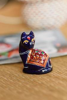 eCraftIndia Meenakari Colorful Cat Figurine