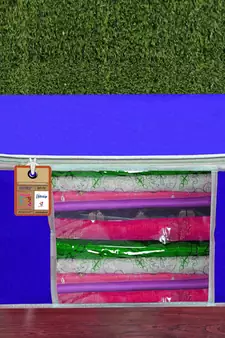 ATORAKUSHON   FABRIC 6 PIECE GARMENT STORAGE BAGS WARDROBE ORGANIZER FOR CLOTHES STORAGE BOX SAREE COVER (Royal Blue)