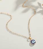 Turkish Evil Eye Design Pendant With Chain for Women and Girls
