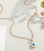Turkish Evil Eye Design Pendant With Chain for Women and Girls