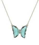 Green Crystal Butterfly Pendant With Chain for Women and Girls