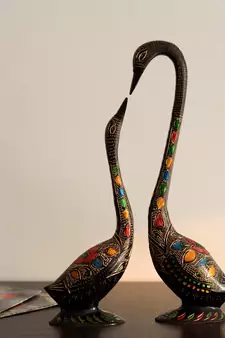 eCraftIndia Brass Lord Ganesha Hanging Oil Wick Diya   22Inch Long Chain