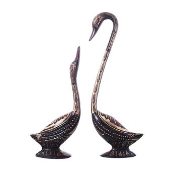 eCraftIndia Brass Peacock Deepak With Bells and Yellow Chain Wall Hanging 7 Oil Wick Diya 2