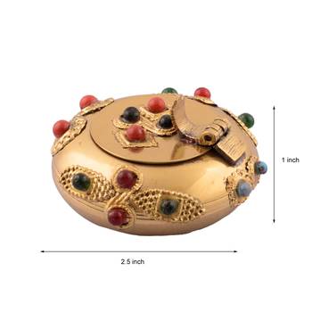 eCraftIndia Panchdeep Ganesha DECORative Carving Brass Diya Stand 3