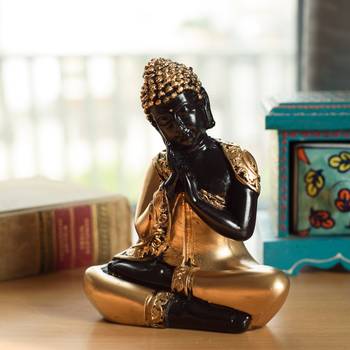 E Craft India Buddha Idol Brass Golden 1
