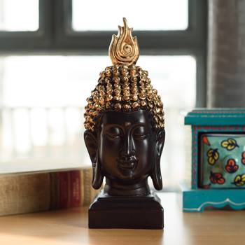 eCraftIndia Elegant Gold Hair Buddha Head 1