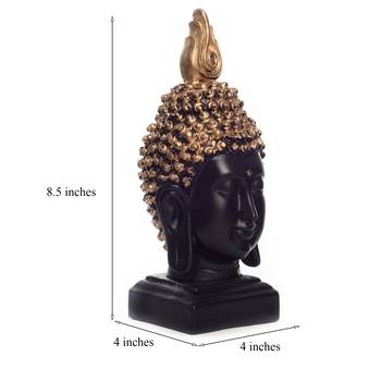 eCraftIndia Elegant Gold Hair Buddha Head 3
