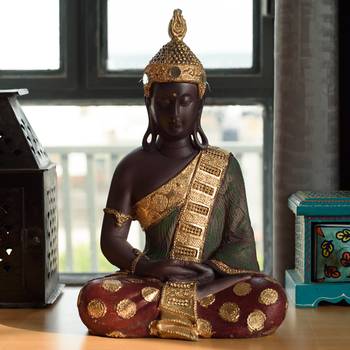 E Craft India Handcrafted Meditating Buddha Showpiece Brown, 30  20 cm 1