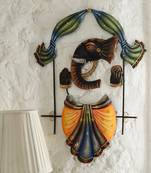 eCraftIndia Wrought Iron Lord Ganesha Wall Hanging DECORative Showpiece