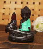 eCraftIndia Green Buddha Backflow Smoke Fountain with 10 incenses