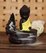 eCraftIndia Yellow Buddha Backflow Smoke Fountain with 10 incenses