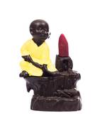 eCraftIndia Karate Style Monk Buddha DECORative Showpiece with 10 free Smoke Backflow Scented Cone Incenses