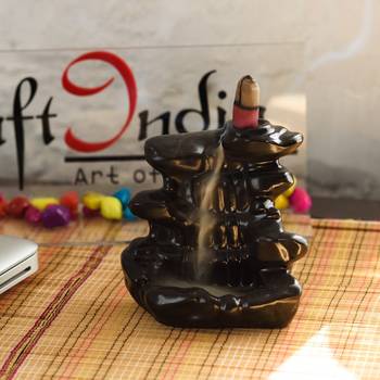 eCraftIndia Dropping Fountain Design DECORative Showpiece with 10 free Smoke Backflow Scented Cone Incenses 1