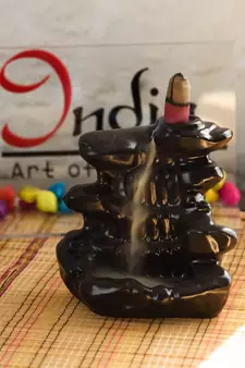 eCraftIndia Dropping Fountain Design DECORative Showpiece with 10 free Smoke Backflow Scented Cone Incenses