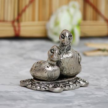 eCraftIndia Set Of 2 Loving Metal Swans 2