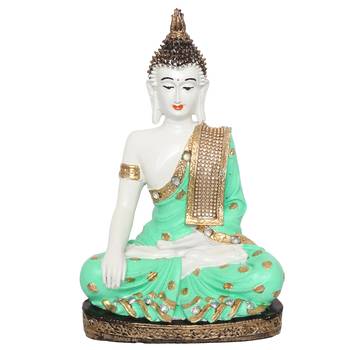 E Craft India Buddha Meditating Figurine Green 20 Inch 2