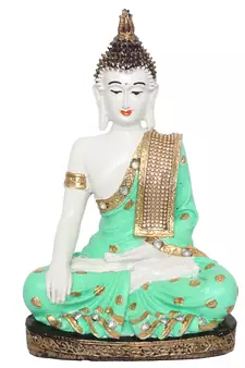 E Craft India Buddha Meditating Figurine Green 20 Inch