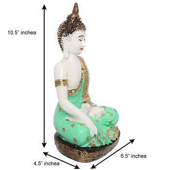 E Craft India Buddha Meditating Figurine Green 20 Inch 3